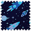 Rocket Adventure, Cosmic Blue - Motorised Roman Blind